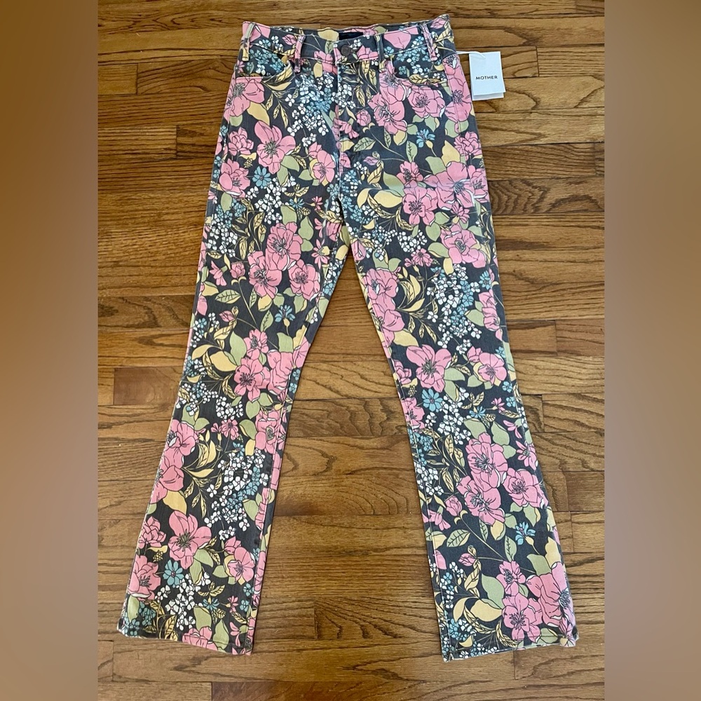 Mother Denim The Hustler Ankle Boutonniere Bouquet Style 1306-1648 Womens 28 NWT - Picture 2 of 9